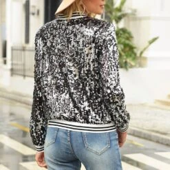 Slim Sequins Long Sleeve Zipper Fall Women's Jacket 17 Slim Sequins Long Sleeve Zipper Fall Women's Jacket -Rountine Shop d927cbd6 fad7 40dd 942c 7bdc6c49aae0
