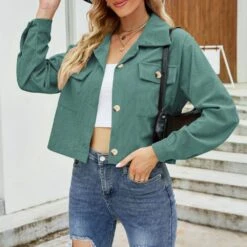 Loose Long Sleeve Single-Breasted Lapel Short Women's Jacket -Rountine Shop ddfe9728 a0c1 44cb b8c6 c9941ddf6267