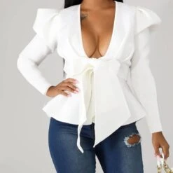 Bowknot Plain Long Sleeve Women's Blouse -Rountine Shop debc9101 d3fa 4baa 8460 a1cfd3fb85ef