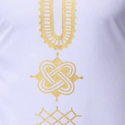 Dashiki African Fashion Style V-Neck Golden Print Casual Color Block Men's Shirt -Rountine Shop e832cc71 e569 48c5 a4e0 b972aeea761d