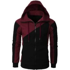 Color Block Patchwork Hooded Slim Men's Jacket -Rountine Shop e8bd801c 6e55 48df 8668 61d806a38b9f