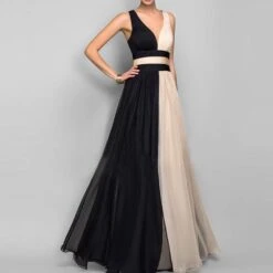 Sleeveless V-Neck Patchwork Color Block Women's Maxi Dress -Rountine Shop eb921da9 7b53 4d42 8f4e 055920798c48