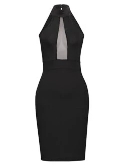 Black Turtle Neck Women's Party Dress