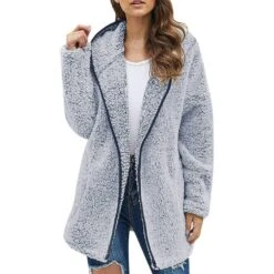 Casual Fleece Patchwork Zipper Hooded Women's Hoodie -Rountine Shop ed64de01 b299 463c bb5e 3eb905f6795f