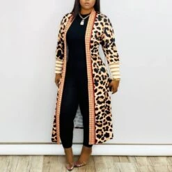 Long Print Western Women's Trench Coat