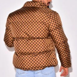 Standard Print Stand Collar Plaid England Men's Down Jacket -Rountine Shop f29bfddc 3114 4680 b4b4 ec5f7a755bae