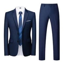 Single-Breasted Blazer Plain Formal Men's Dress Suit -Rountine Shop 595f5a16 a542 46b5 84e2 3a07c14ef3b6