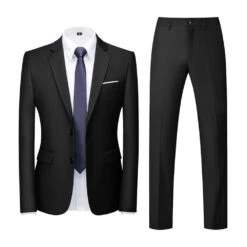 Single-Breasted Blazer Plain Formal Men's Dress Suit -Rountine Shop a346f00e 0991 47ae 8e94 5b6e9c107418