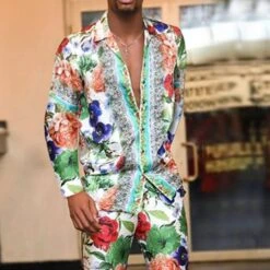 Shirt Floral Casual Button Micro-Elastic Fall Men's Outfit -Rountine Shop ae8f6bc5 4280 4fb9 8640 89fba64477fe