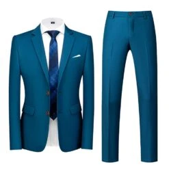 Single-Breasted Blazer Plain Formal Men's Dress Suit -Rountine Shop cb601d18 4751 451a b968 02c2d3a32626